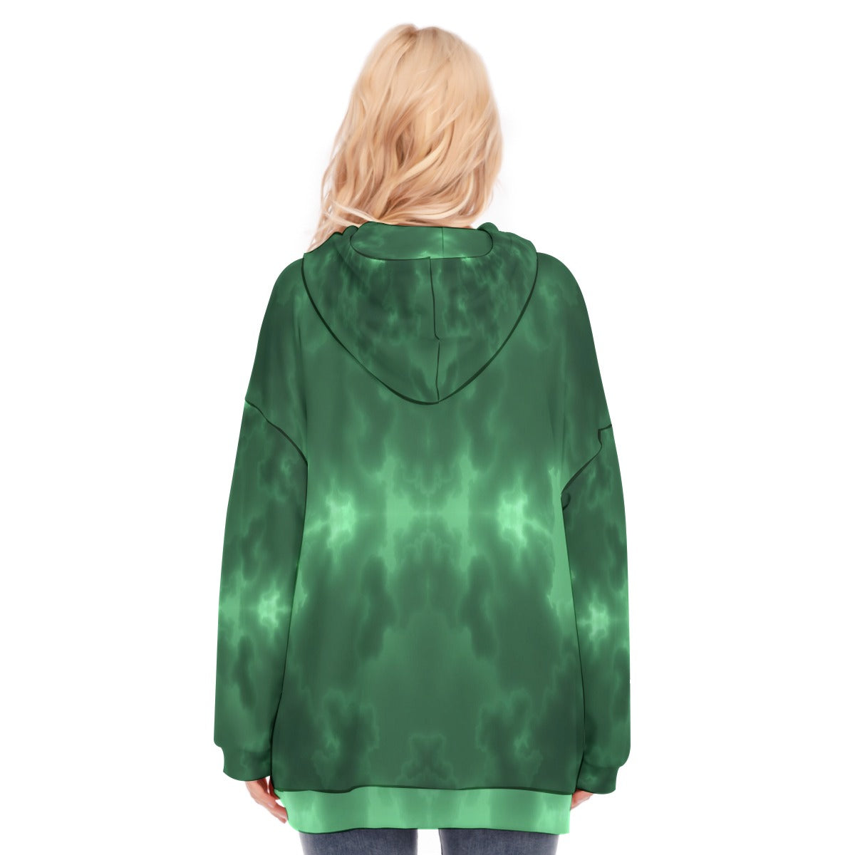 Women's Long Hoodie With Zipper Closure