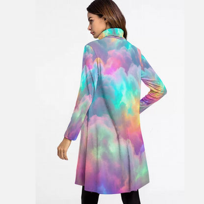 Women's High Neck Dress With Long Sleeve