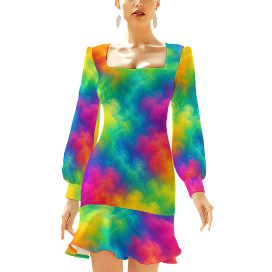 Women's Ruffle Hem Skinny Dress