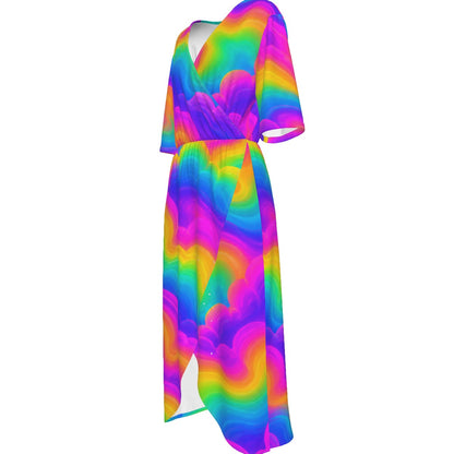 Women's Short Sleeve V-neck Dress