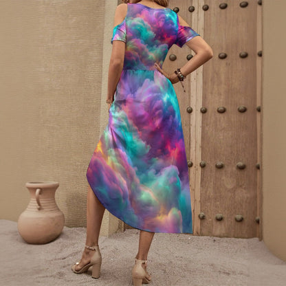 Women's V-neck Off-shoulder Dress