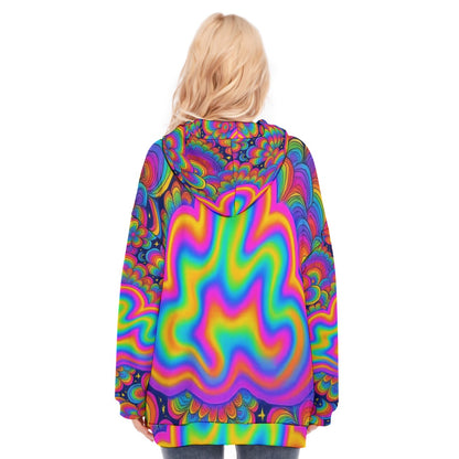 Women's Long Hoodie With Zipper Closure