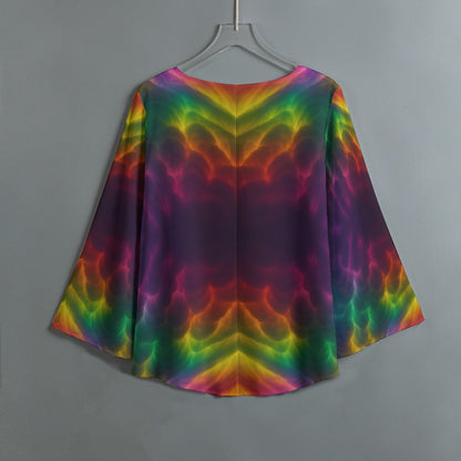 Women's V-neck T-shirt With Irregular Hem