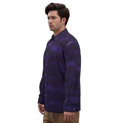 Men's Imitation Silk Long-Sleeved Shirt