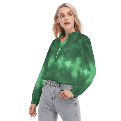 Women's Long Sleeve Blouse With Button Closure