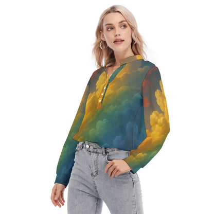 Women's Long Sleeve Blouse With Button Closure