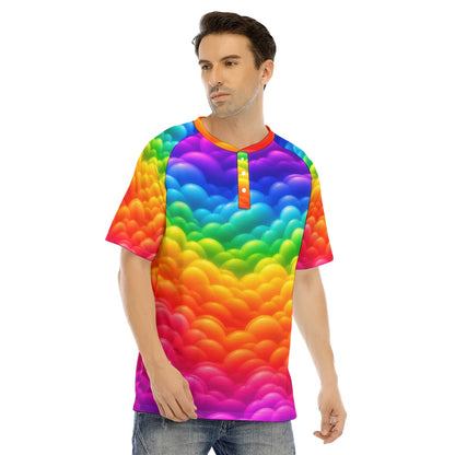 Men's Raglan Sleeve T-shirt With Button Closure