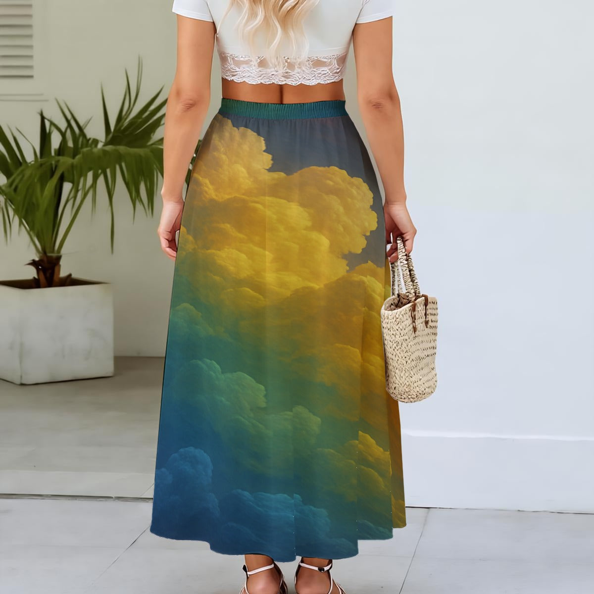 Women's Maxi Chiffon Skirts With Lining