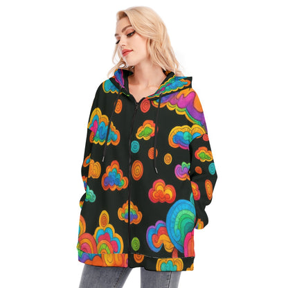 Women's Long Hoodie With Zipper Closure