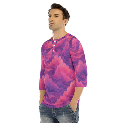 Men's Bracelet Sleeve T-shirt With Button Closure - view 3