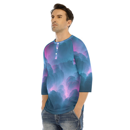 Men's Bracelet Sleeve T-shirt With Button Closure - view 3