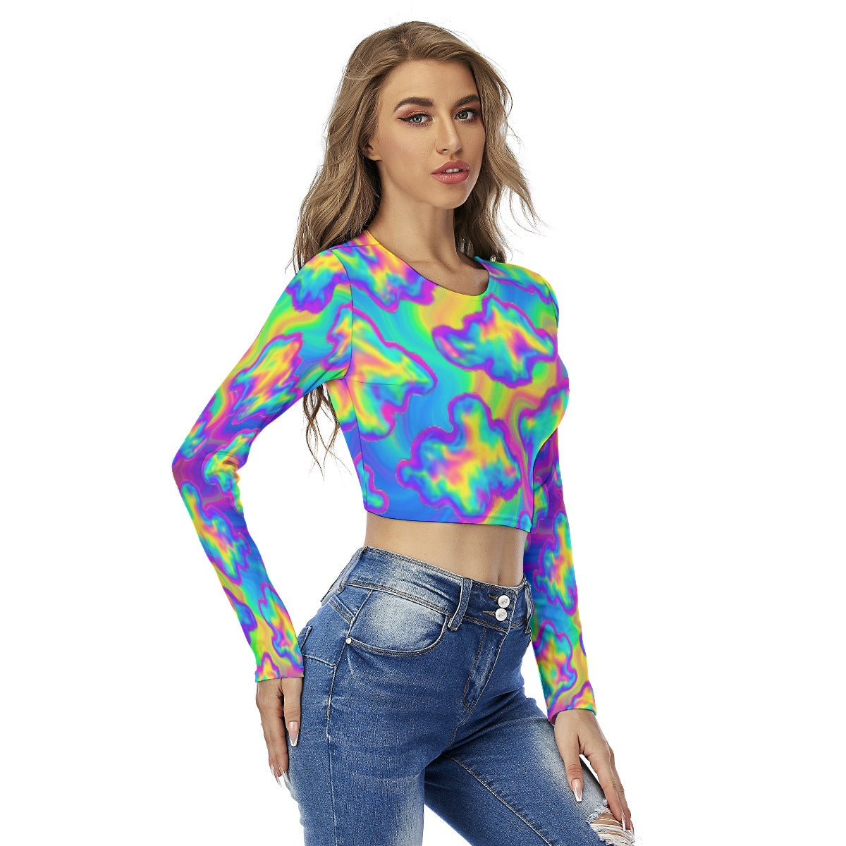 Women's Round Neck Crop Top T-Shirt