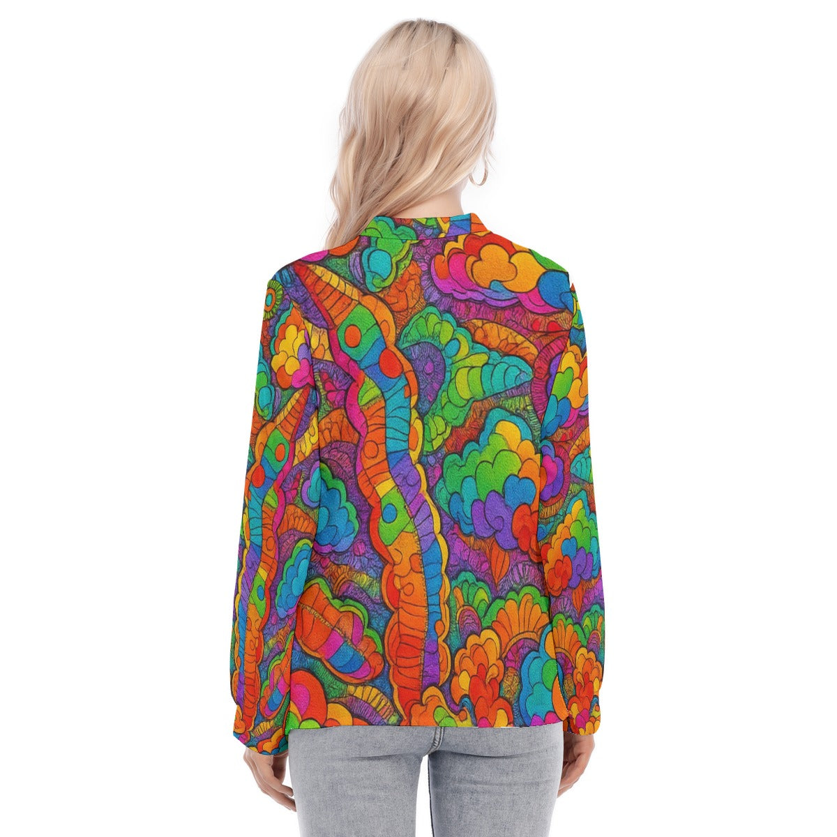 Women's Long Sleeve Blouse With Button Closure