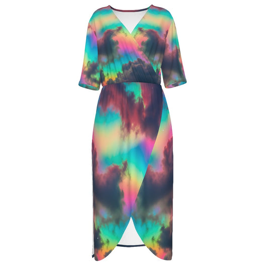 Women's Short Sleeve V-neck Dress