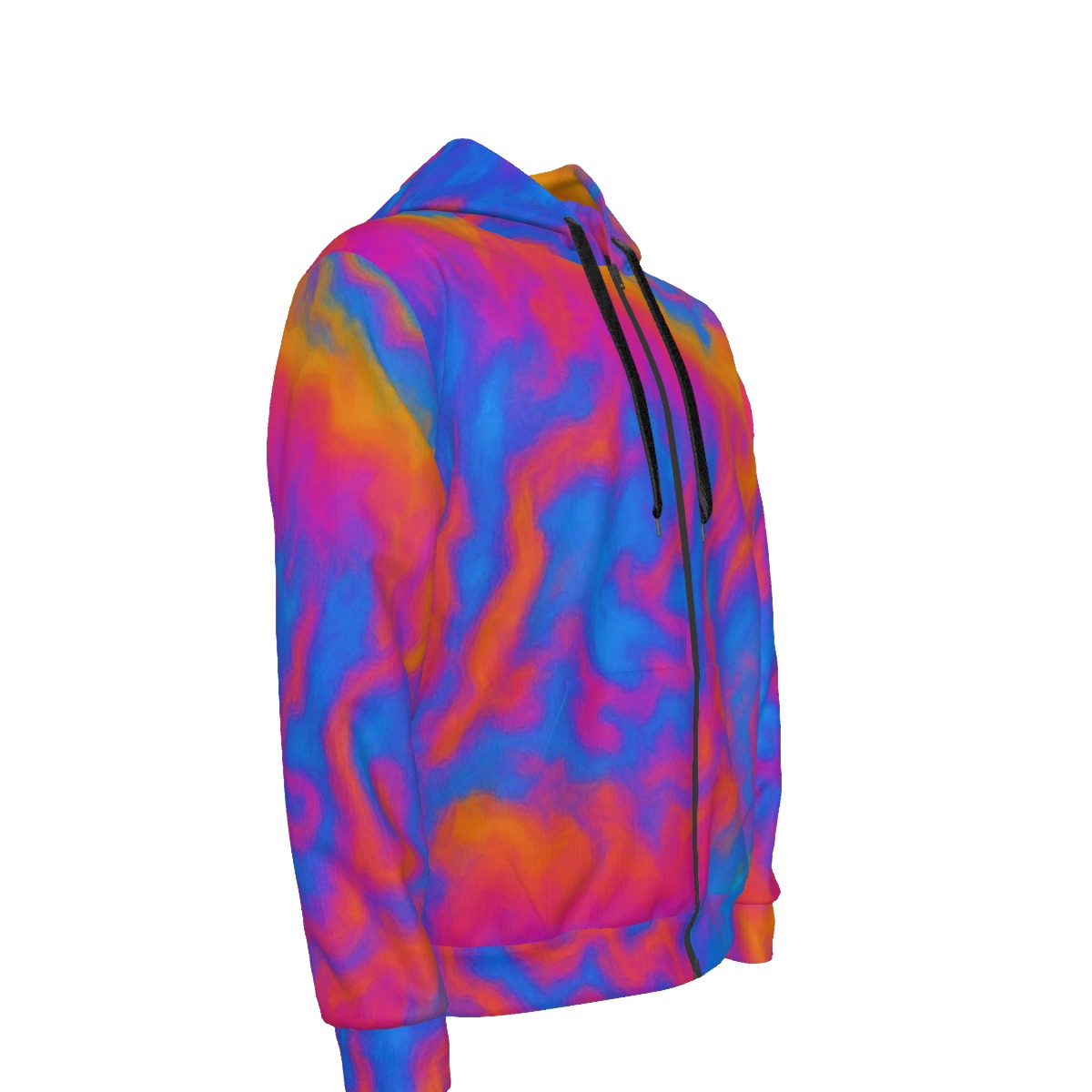 Unisex Zipper Hoodie With Black Lining