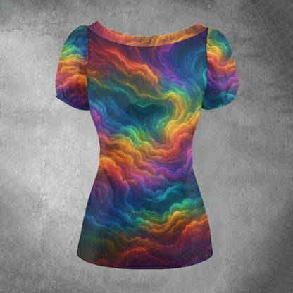 Women's Puff Sleeve Pleated Shirt