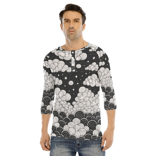 Men's Bracelet Sleeve T-shirt With Button Closure - view 1
