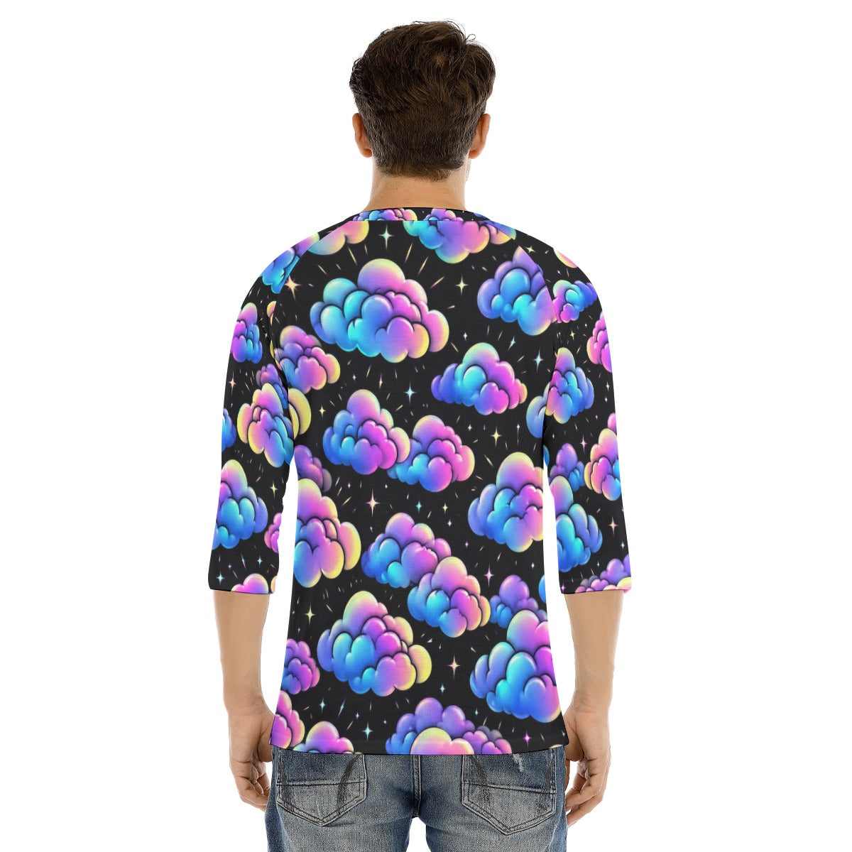 Men's Bracelet Sleeve T-shirt With Button Closure - view 4