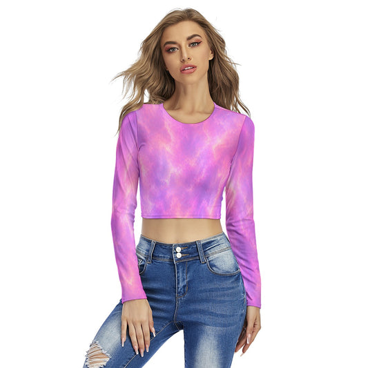 Women's Round Neck Crop Top T-Shirt
