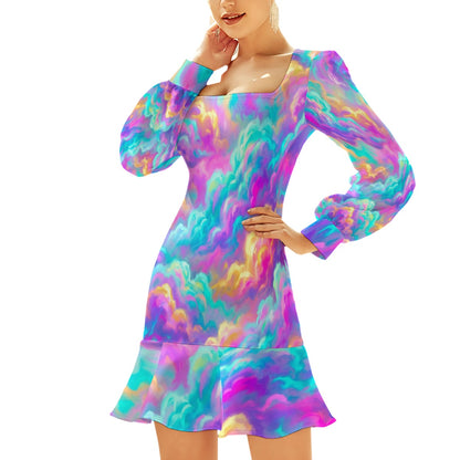 Women's Ruffle Hem Skinny Dress