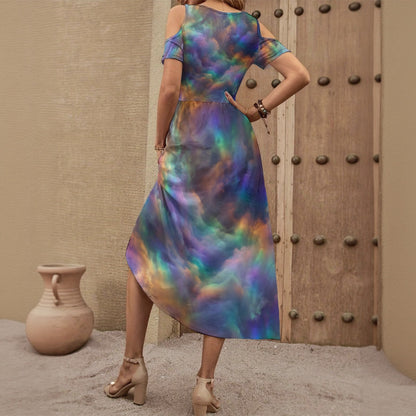 Women's V-neck Off-shoulder Dress