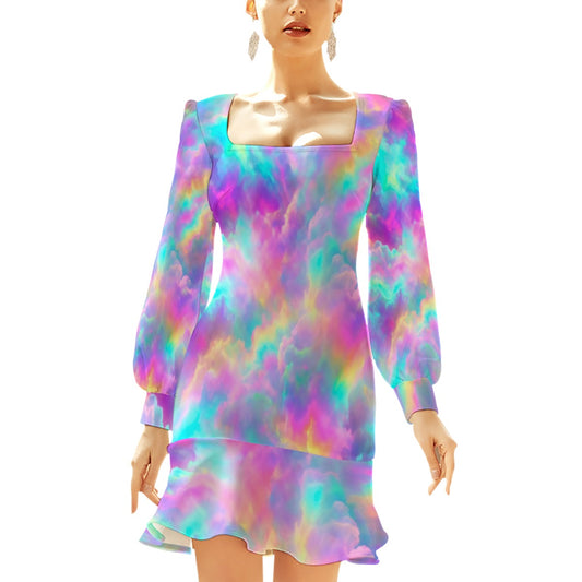Women's Ruffle Hem Skinny Dress