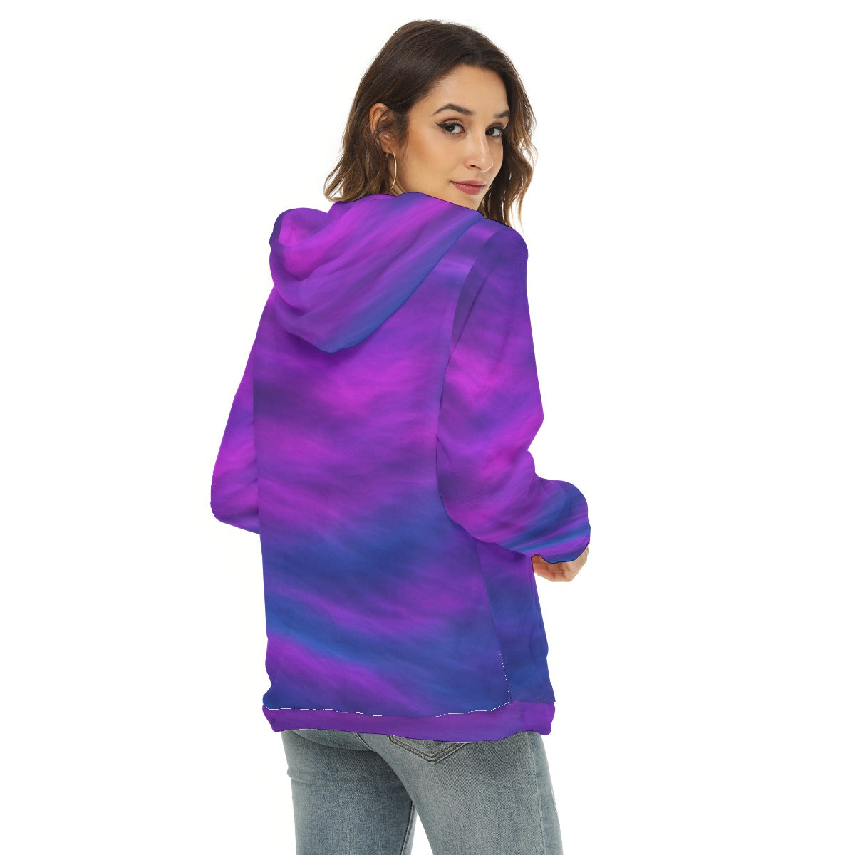 Women's Borg Fleece Hoodie With Half Zip