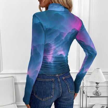 Women's Women's High-Neck Top With Long Sleeve