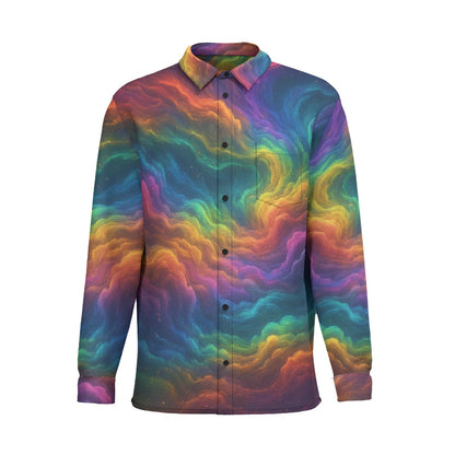 Men's Business Lapel Long Sleeve Shirt With Pocket|110GSM Imitation Flax