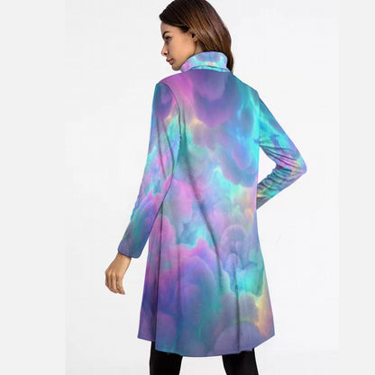 Women's High Neck Dress With Long Sleeve