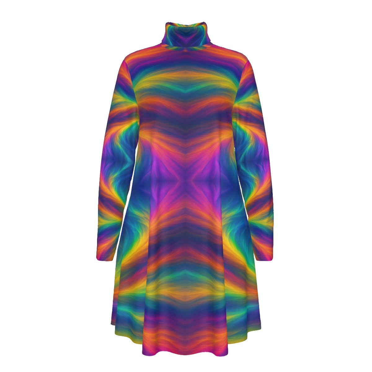 Women's High Neck Dress With Long Sleeve