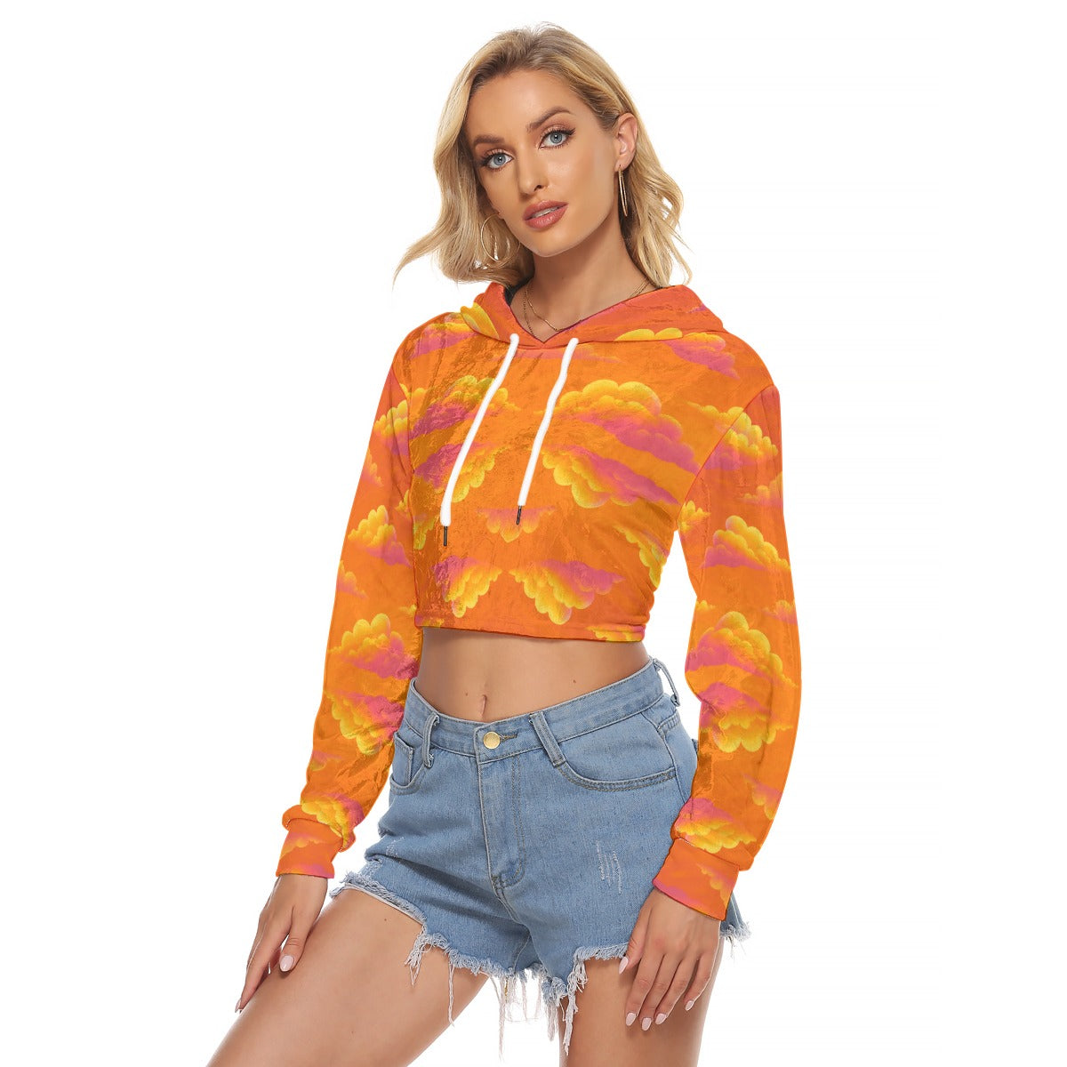 Women's Crop Top Hoodie|Velvet