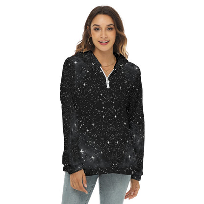 Women's Borg Fleece Hoodie With Half Zip