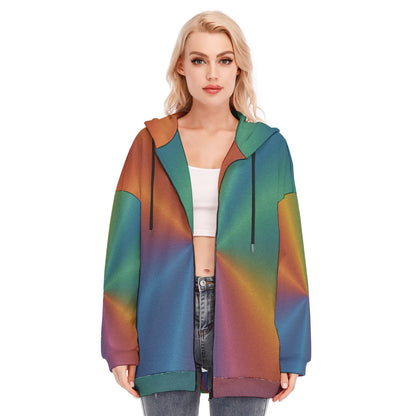 Women's Long Hoodie With Zipper Closure