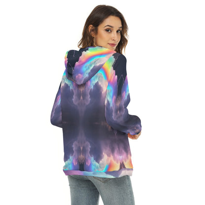Women's Borg Fleece Hoodie With Half Zip