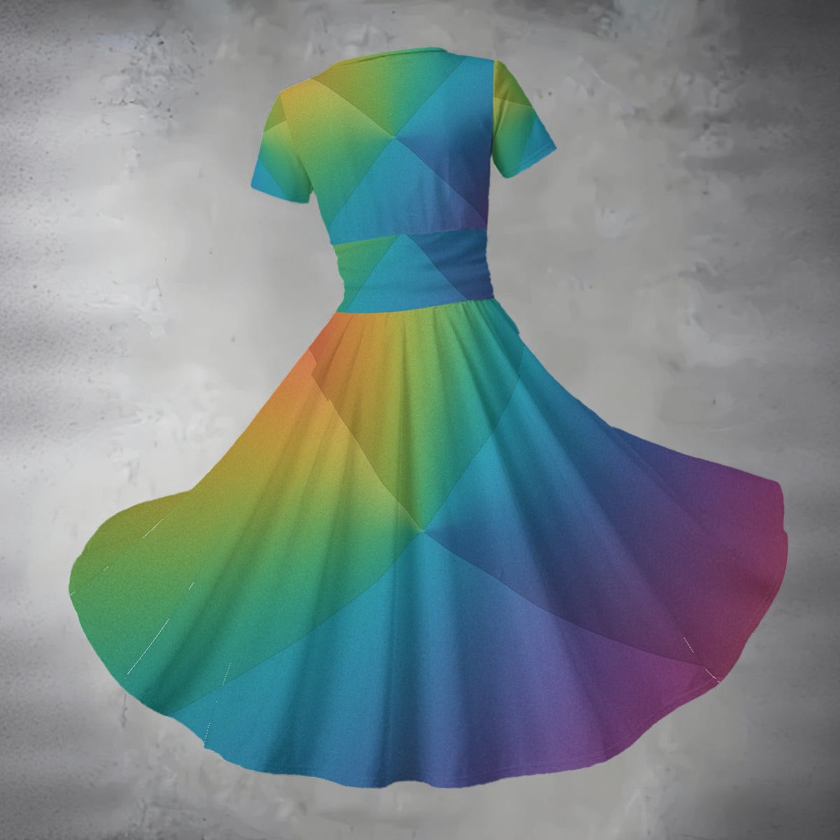 Women's Short Sleeve V Neck Midi Dress
