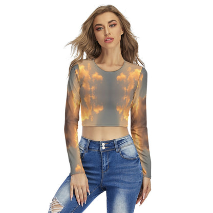 Women's Round Neck Crop Top T-Shirt