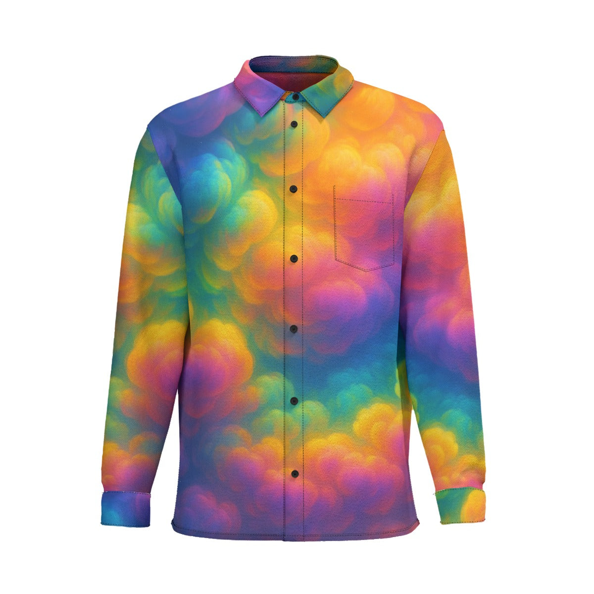 Men's Business Lapel Long Sleeve Shirt With Pocket|110GSM Imitation Flax
