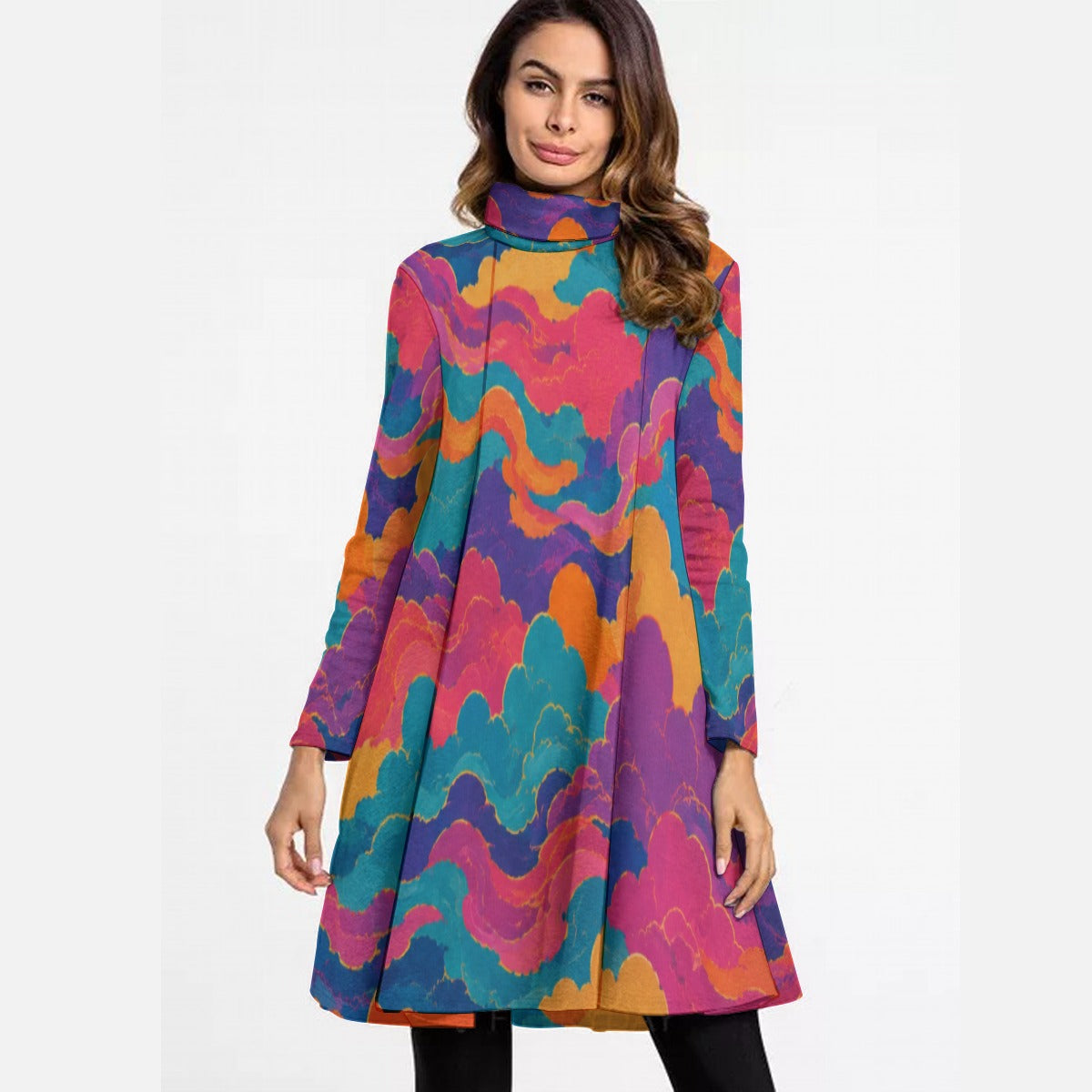 Women's High Neck Dress With Long Sleeve by O’Nimbus