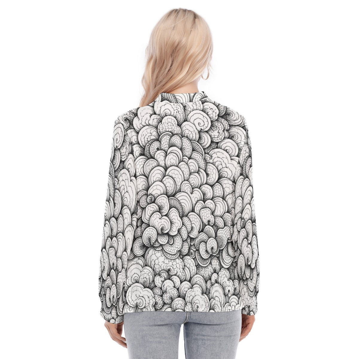 Women's Long Sleeve Blouse With Button Closure