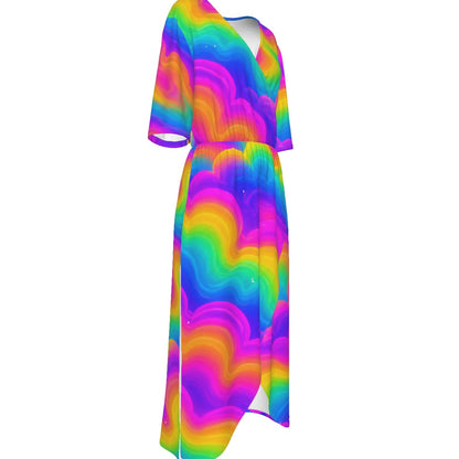 Women's Short Sleeve V-neck Dress
