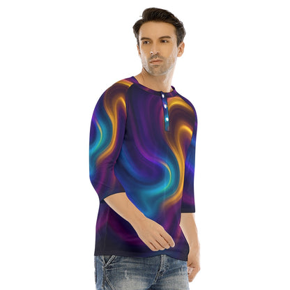Men's Bracelet Sleeve T-shirt With Button Closure - view 2