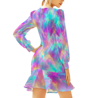 Women's Ruffle Hem Skinny Dress