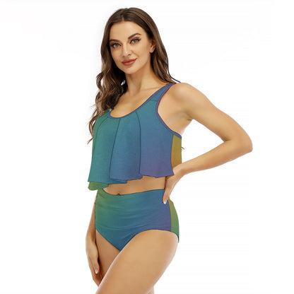 Women's Ruffled Vest Bikini Swimsuit