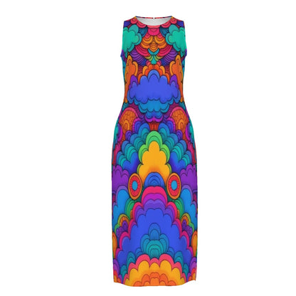 Women's Beach Perspective Chiffon Sleeveless Dress