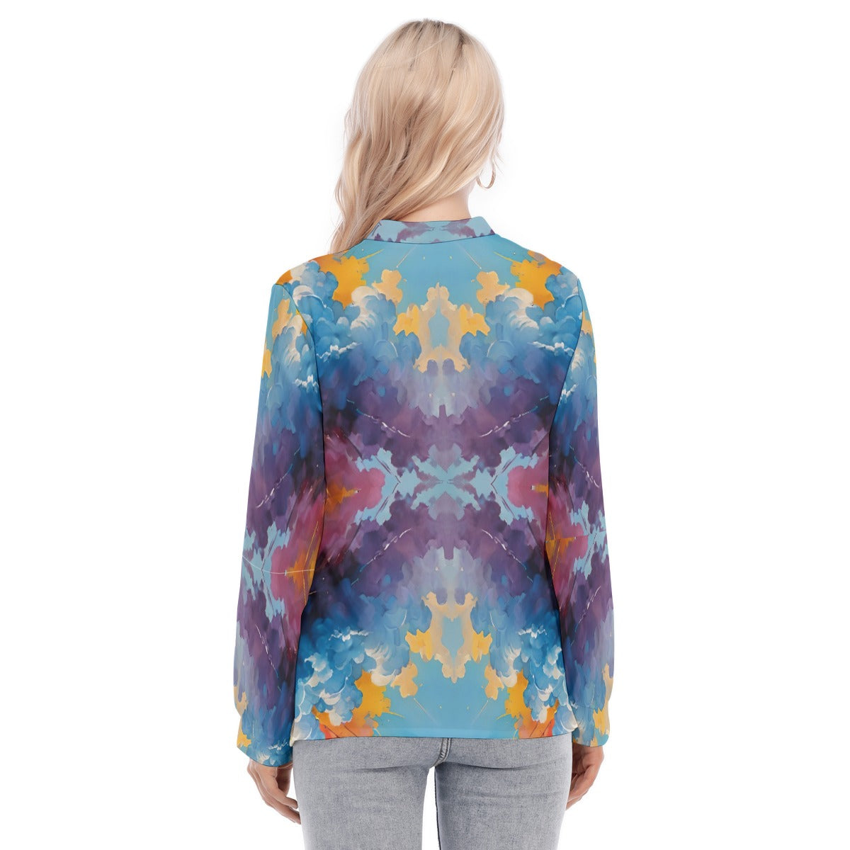 Women's Long Sleeve Blouse With Button Closure