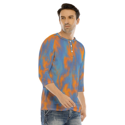 Men's Bracelet Sleeve T-shirt With Button Closure - view 2