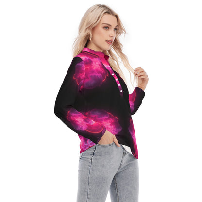 Women's Long Sleeve Blouse With Button Closure