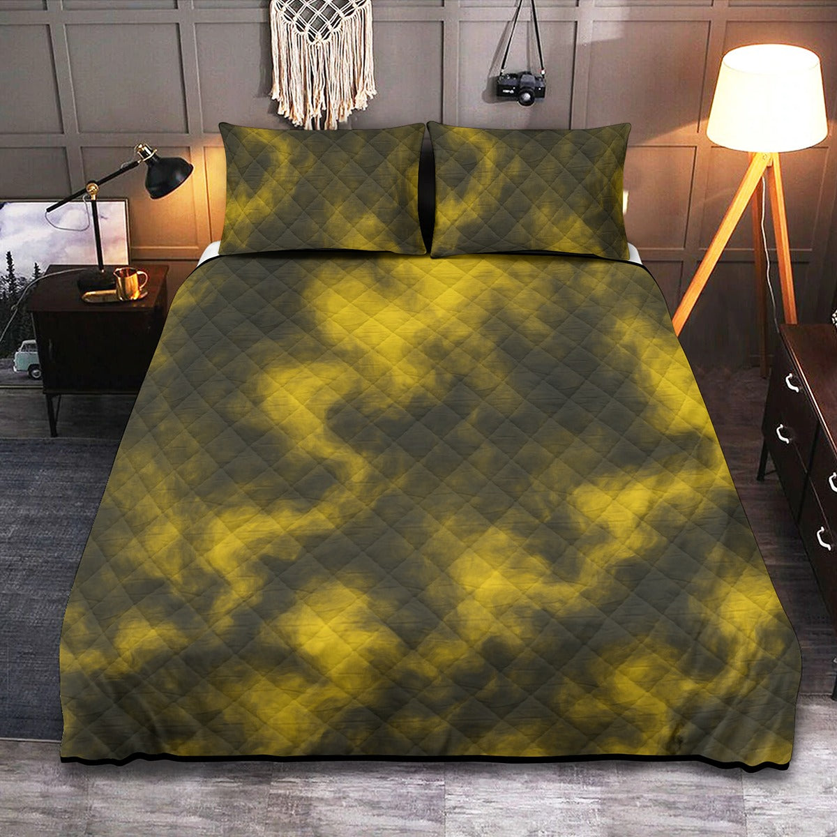 Unisex Quilt & Pillow Cases With Edge-wrapping Strips