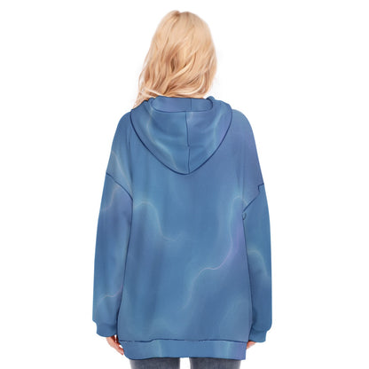 Women's Long Hoodie With Zipper Closure